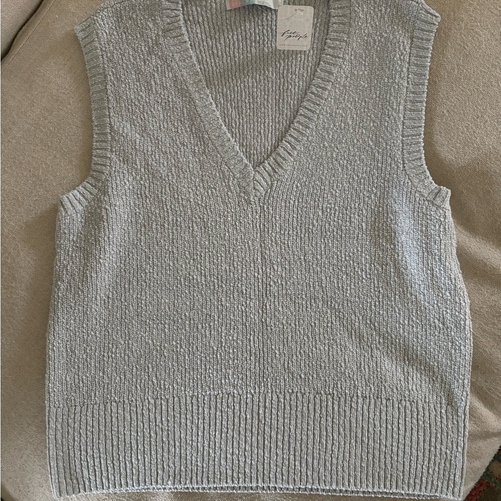 Free people light gray V-Neck Sleeveless Sweater